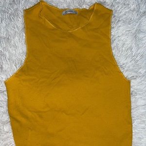 Zara Trafaluc Yellow Cropped Tank Top